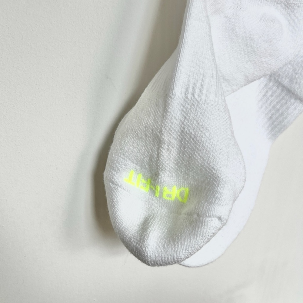 Nike white neon yellow swoosh tall ribbed socks - Picture 3 of 5